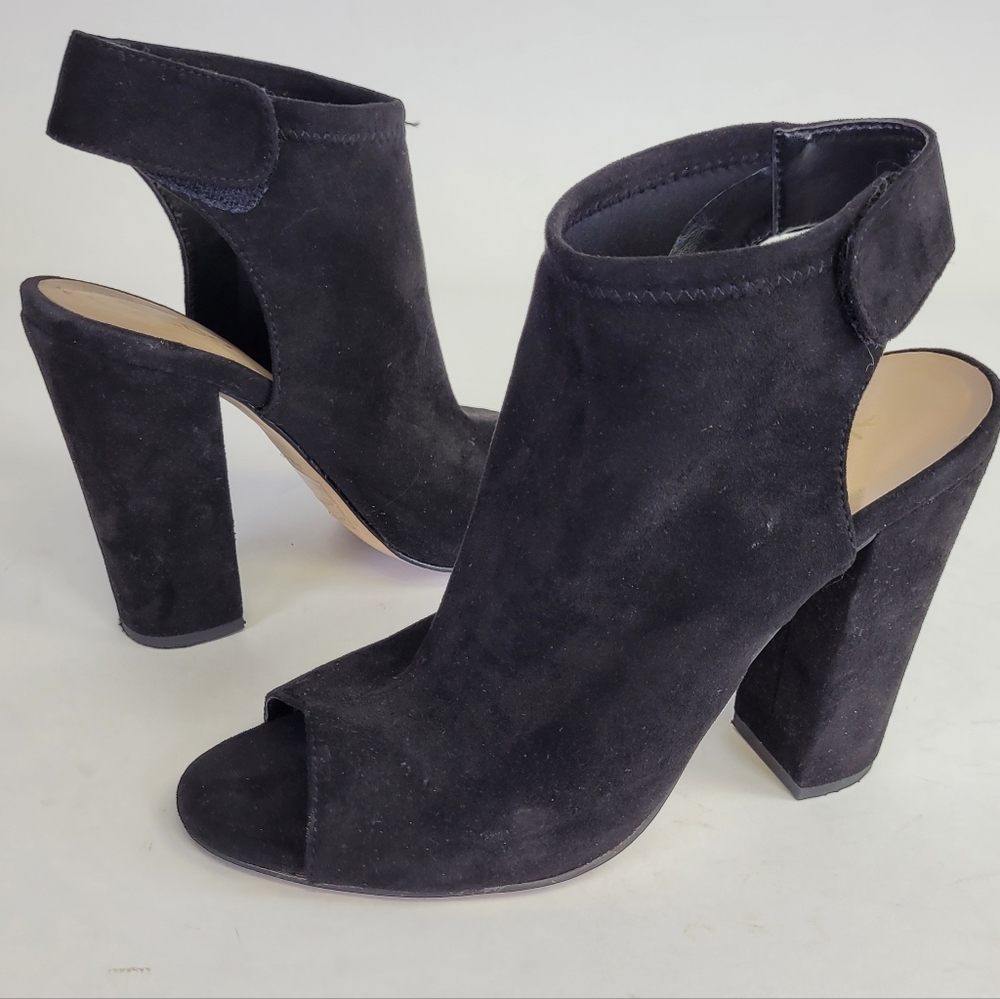 Aldo Black Block Heels Size 9 Open Toe Strap Shoes Dressy Casual High Heel